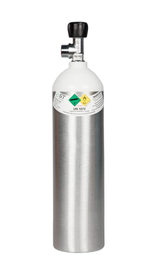 Alu-Sauerstoffflasche 2 Liter Austausch leere Flasche