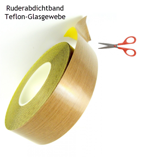 Ruderabdichtband (30mm breit) Teflon-Glas 14 Meterrolle - Reststück