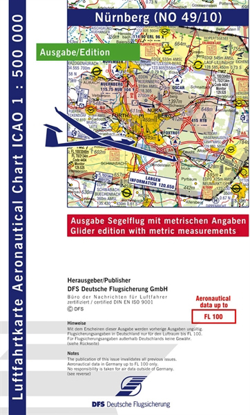 ICAO-Segelflugkarte Nürnberg 2022 Folie