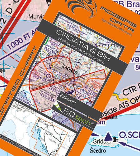 Rogers Data Kroation & BIH VFR Luftfahrtkarte – ICAO Karte