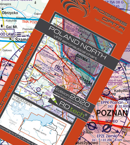 Rogers Data VFR Karte Polen Nord 1:500 000 Ausgabe 2020