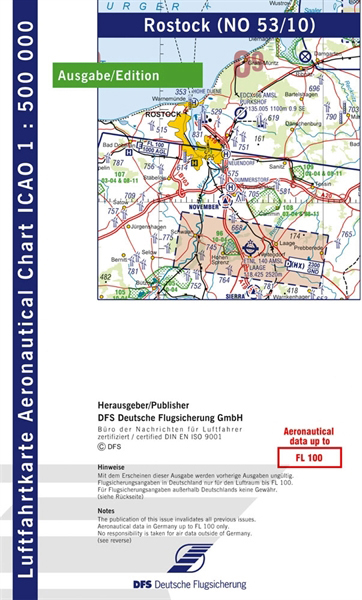 ICAO-Karte Rostock 2022 Papier