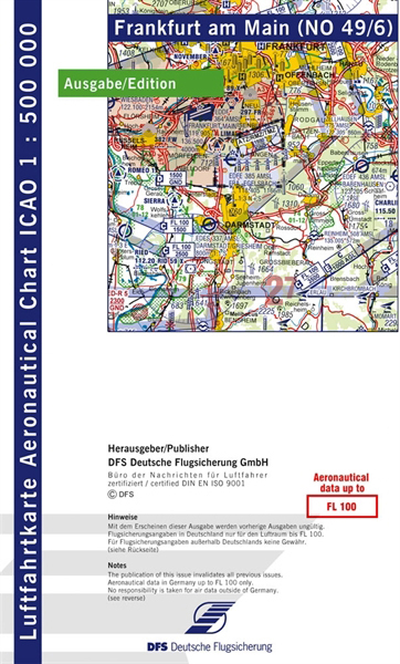 ICAO-Karte Frankfurt 2022 Papier